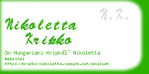 nikoletta kripko business card